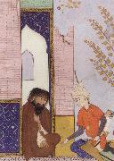 unknow artist Sultan Muhmud of Ghazni depicted as a young Safavid prince visiting a hermit oil painting